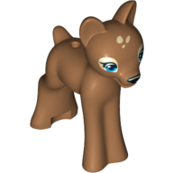 Lego Animal, Deer / Fawn with Blue Eyes Print / Medium Nougat