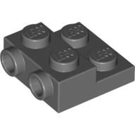 Lego Plate Special 2 x 2 x 2/3 with Two Studs On Side and Two Raised [Solid Anti-stud] / Dark Bluish Gray