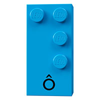 Lego Braille Brick 2 x 4 with 4 Studs ⠹ and 'Ô' print / Dark Azure