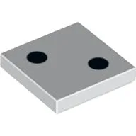 Tile 2 x 2 with 2 Black Dots Print / White