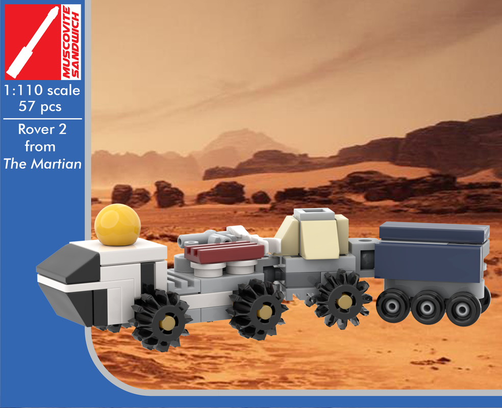 Lego Mark Watney's rover from The Martian [1:110 scale]