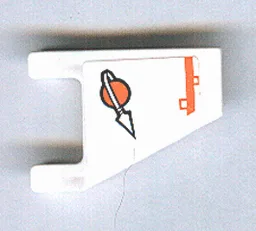 Flag 2 x 2 Trapezoid with Flat Edge with Orange Line and Modified Classic Space Logo Pattern (Sticker) - Set 7647
