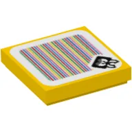 Tile 2 x 2 with Skuttlebug and Barcode Print (Sticker) / Yellow