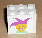Container, Cupboard 2 x 3 x 2 - Solid Studs with Smiling Jester Pattern (Sticker) - Set 6547