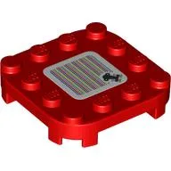 Plate Round Corners 4 x 4 x 2/3 Circle with Reduced Knobs with Throne and Barcode Print (Sticker)