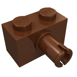 Brick Special 1 x 2 with Pin / Reddish Brown
