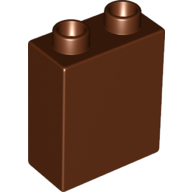 Lego Duplo Brick 1 x 2 x 2 with Bottom Tube / Reddish Brown