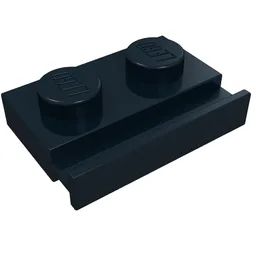 Plate Special 1 x 2 with Door Rail / Black