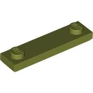 Plate Special 1 x 4 with 2 Studs with Groove [New Underside] / Olive Green