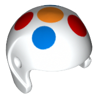 Lego Helmet, Sports with 5 Large Multi-Color Polka Dots Print