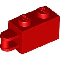 Brick Special 1 x 2 with Vertical Closed Handle on Edge / Red