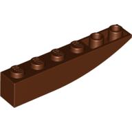 Lego Brick Curved Inverted 6 x 1 / Reddish Brown