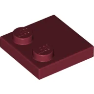 Plate Special 2 x 2 with Only 2 studs / Dark Red