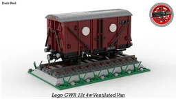 (Dark Red) GWR 12T 4w Ventilated Van (8w)
