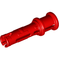 Lego Technic Pin Long with Friction Ridges Lengthwise and Stop Bush [3 Lateral Holes, Big Pin Hole] / Red