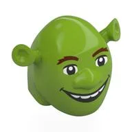 Head Special, Ogre with Reddish Brown Eyebrows, Open Mouth Smile Print (Shrek) / Lime