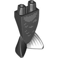 Lego Tail, Merman / Mermaid with Silver Scales Print / Black