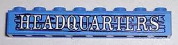 Brick 1 x 8 with 'HEADQUARTERS' Pattern (Sticker) - Sets 6762 / 6769