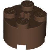 Lego Brick Round 2 x 2 with Axle Hole / Brown