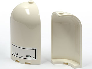 Lego Panel 3 x 3 x 6 Corner Convex with Curved Top with Door with 2 Handles Pattern (Sticker) - Set 7635