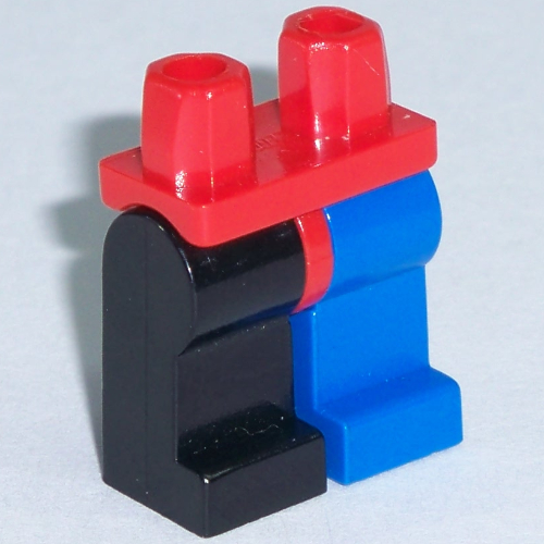 Lego Hips and Blue Left Leg, Black Right Leg [Plain] / Red