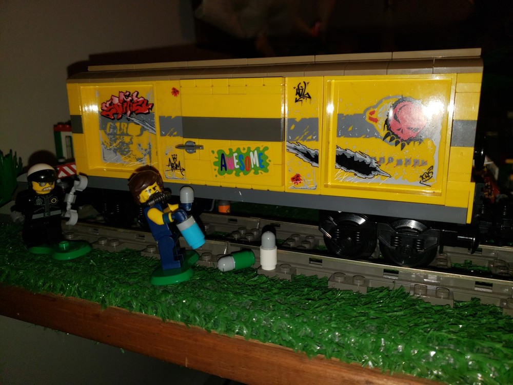 Lego Graffitied Boxcar