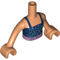 Lego Minidoll Torso Girl with Dark Blue Top, Lavender Belt, Nougat Arms and Hands / Nougat