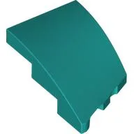 Brick Wedged, Curved 3 x 2 with Stud Notch Left / Dark Turquoise