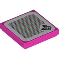 Tile 2 x 2 with Birdo and Barcode Print (Sticker) / Dark Pink