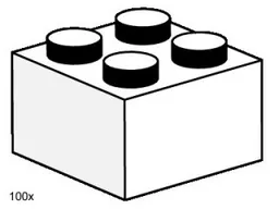 2 x 2 White Bricks