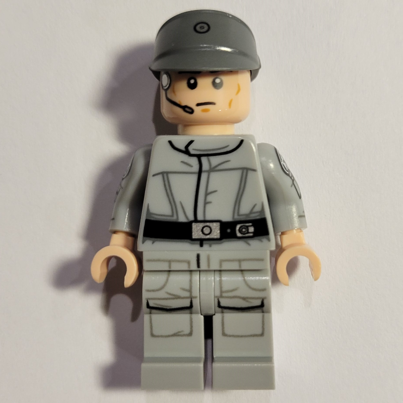 Lego Imperial Crew, Light Bluish Gray Uniform, Dark Bluish Gray Cap, Printed Arms