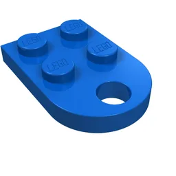 Plate Special 3 x 2 with Rounded End, Hole / Blue