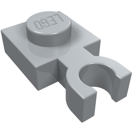 Lego Plate Special 1 x 1 with Clip Vertical [Thin U Clip] / Light Bluish Gray