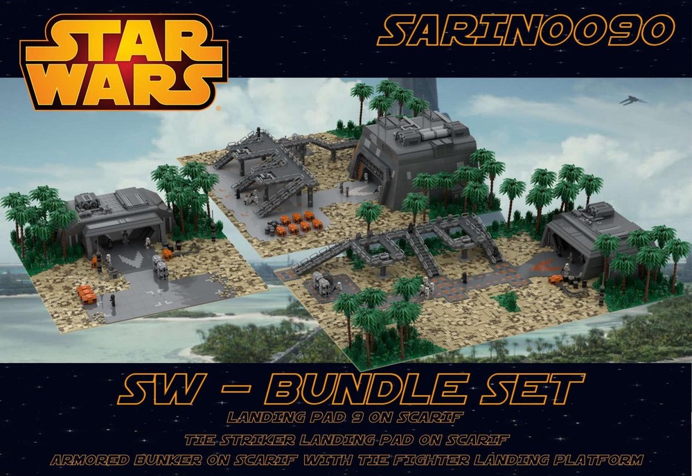 Lego SW - Bundle / Landing Pad 9 / TIE Striker Landing Pad / Armored Bunker on Scarif