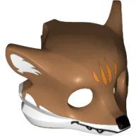 Mask Fox / Skunk, Black Face Details and White Ears Print / Medium Nougat