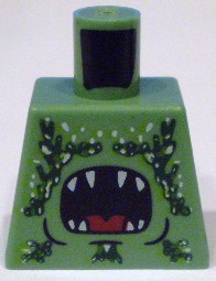 Lego Torso Atlantis Barracuda with Open Mouth and Seaweed Pattern