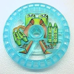 Technic Disc 5 x 5 Notched, Toxic Print / Trans-Light Blue