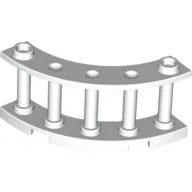 Fence Spindled 4 x 4 x 2 Quarter Round with 2 Studs / White