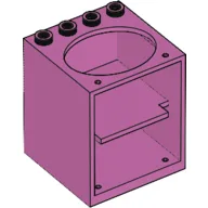 Belville, Cupboard 4 x 4 x 4 with Elliptical Hole for Sink / Medium Dark Pink