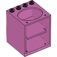 Lego Belville, Cupboard 4 x 4 x 4 with Elliptical Hole for Sink / Medium Dark Pink