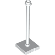 Lego Tile Special 2 x 2 with Bar, Hollow Stud with Stop Ring (Flag Pole) / White
