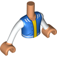 Lego Minidoll Torso Boy with Blue Jacket, Yellow Shirt, White Sleeves, Nougat Arms and Hands / Nougat