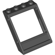 Lego Window 4 x 4 x 3 Roof with Bottom Panel / Black