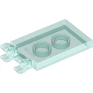 Tile Special 2 x 3 with 2 Clips [Thick Open O Clips] / Trans-Light Blue