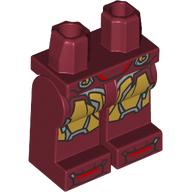 Lego Hips and Dark Red Legs with Gold Armor print, Iron Man Mark / Dark Red