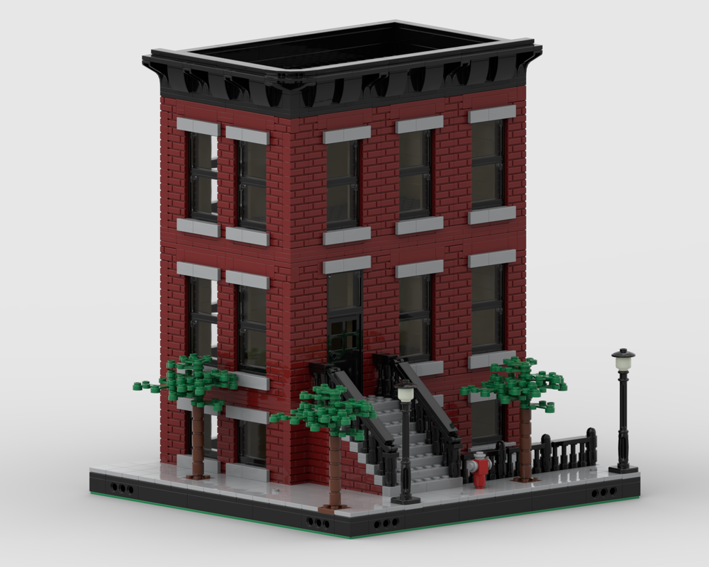 Lego Brownstone - Dark Red - MILS Version