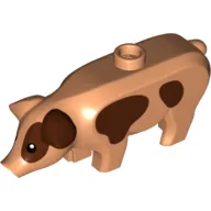 Animal, Pig, Large with Reddish Brown Spots Print / Nougat