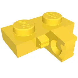 Hinge Plate 1 x 2 Locking with 1 Finger on Side, without Groove / Yellow