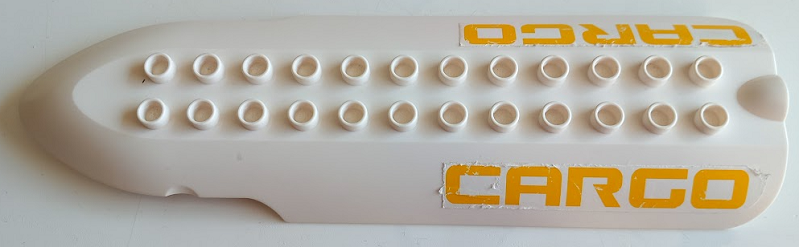 Lego Duplo Airplane Large Cabin Roof 5 x 16 with Yellow 'CARGO' Pattern on Both Sides (Stickers) - Set 7843
