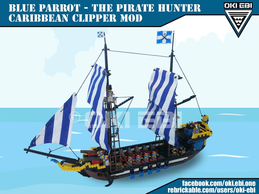 Lego Blue Parrot - The Pirate Hunter - Caribbean Clipper MOD